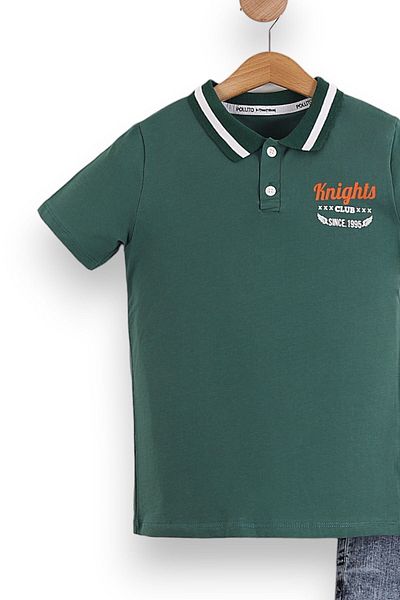 Egelite BOY'S SUMMER JEANS SHORTS POLO COLLAR COOL BOTTOM TOP SET 6-10 YEARS