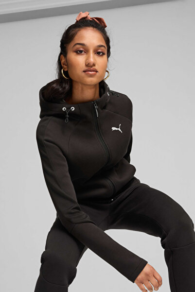 Puma EVOSTRIPE Full-Zip Hoodie Siyah Kadın Ceket