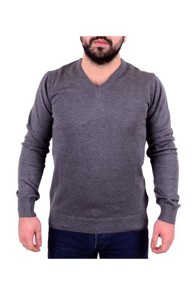 Twister Jeans Ανδρικό πουλόβερ Twister 3622 Grey Melange V-Neck