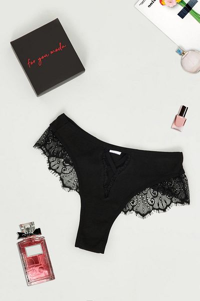 For You Lingerie Chiloți negri cu detaliu Datelli V