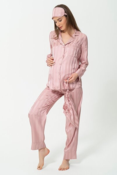 For You Mama 5 részes Jacquard Dusty Rose kismama pizsama szett