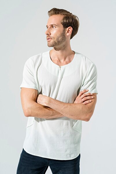 For You Man Βιολογικό Πράσινο Πουκάμισο με Μονό Κουμπί