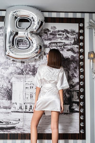 FOR YOU MODA Robe de mireasa brodata argintiu satinat