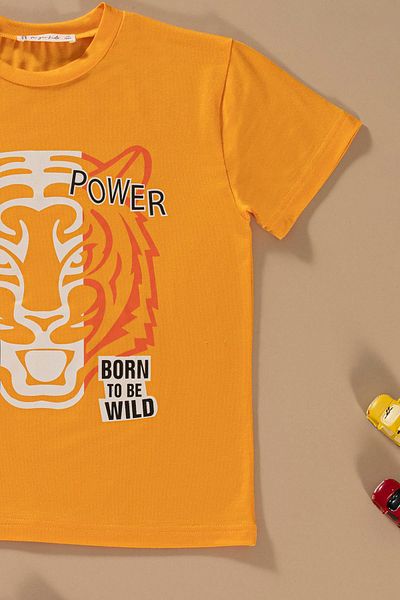 for you kids Tiger Printed Orange Top and Bottom Set