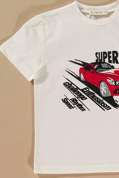 for you kids Car Printed Red Bottom Top Shorts Set