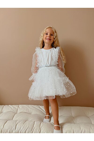 Linola Baby Kids Сребърна рокля със звезди