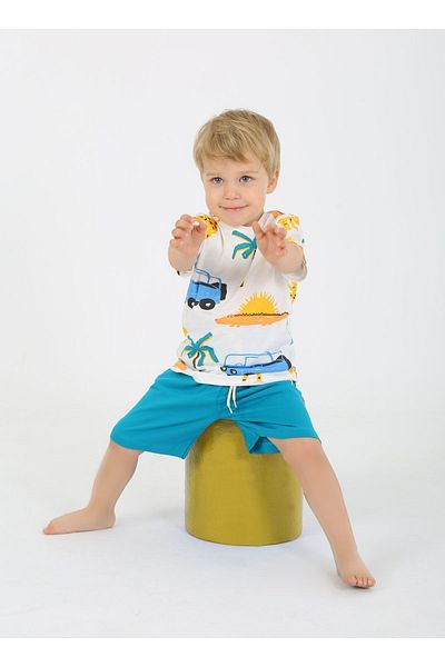 Luggi Baby TRIOC ȘORT ȘORT PENTRU BĂIAT, BUMBAC PIEPTĂNAT, CU 2 TIRASE, SET 2 BUC.