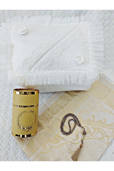 DİLEX 4 Parça Bohça Gelin Damat Hediye Çeyiz Bohça Tafta Saçaklı Kutu Seccade...