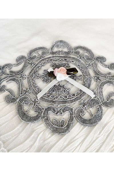 DİLEX Bundle Dowry Bundle Bridal Bundle Bridegroom Bundle Satin Pleated Gray