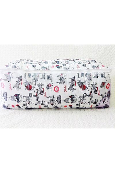 DİLEX Scrap Quilt Scrap Carrying Scrap White Istanbul Theme Scrap