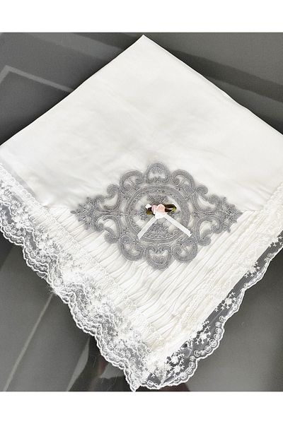 DİLEX Bundle Dowry Bundle Bridal Bundle Bridegroom Bundle Satin Pleated Gray