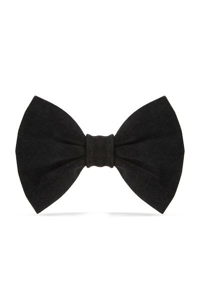 Lusi Doog Black Velvet Dog Bow Tie (SIZE 3) - Bow Tie Only, Leash Not Included