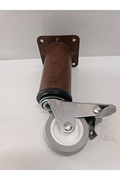 fds Metal Kahverengi Koltuk Sehpa Ayağı Tekerlekli (FRENLİ) 360derece Dönmektedir (uzunluk 20cm )