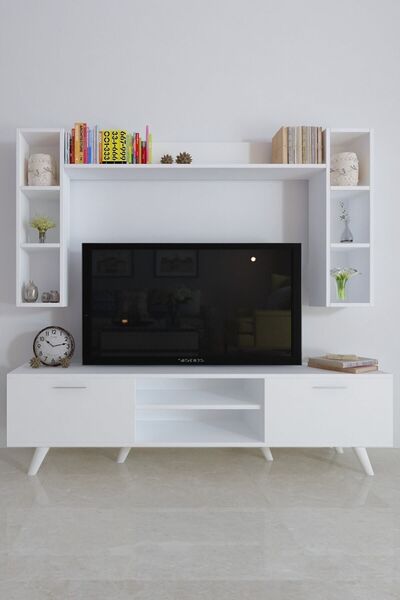 Moonlife İstanbul Dolaplı Tv Ünitesi 1 Beyaz