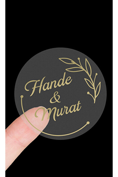 Matbaagraf Gold Etiket Sticker Kişiye Özel Kına Nişan Söz Nikah Düğün Etiketi...