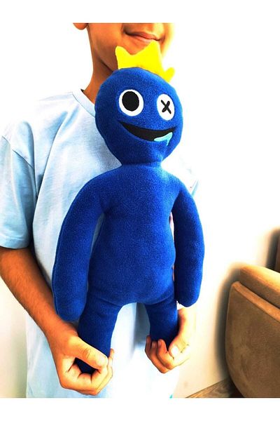 Pufline Rainbow Friends Blue Crowned Monster Plush Toy (Blue Color)