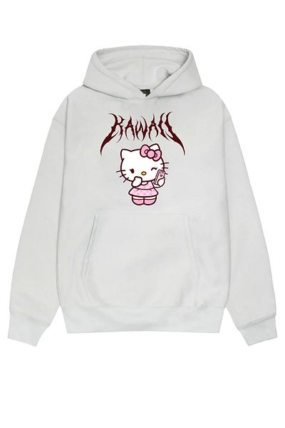 SELF CONTROL Hello Kitty Grudge Gothic - 100% Cotton Oversize Unisex Hoodie