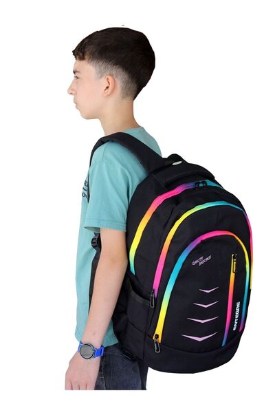 TREND Unisex Children's Black Integrated School Bag 9837
