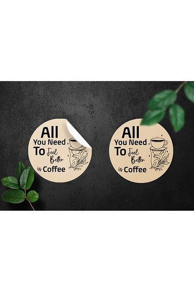anka design 48 Pieces of Coated Sticker and Cargo Label - 4X4Cm - Coffee