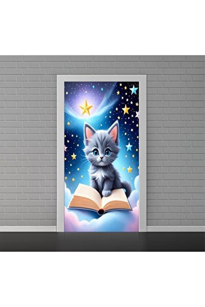 Eser Reklam kedicik Anaokul Kreş Ilkokul Ortaokul Anasınıfı Lise Kapı Giydirme Sticker Folyo