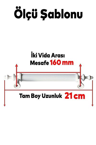 Badem10 (PLASTIC HARD) Polavit 160 Mm Mâner Mobilier alb Sertar de bucătărie Mâner dulap Mâner Mâner 5 buc