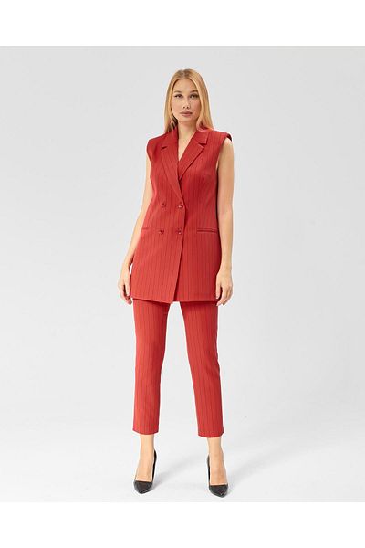 Appleline Red Striped Long Women's Classic Vest