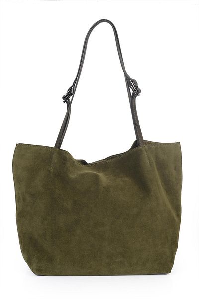 Ysmn Genuine Suede Leather Double Handle Wide Women's Shoulder Bag YC012035HSD
