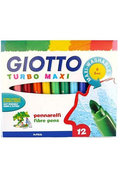 Giotto Felted Paint Pen Jumbo Turbo Maxi 12 Colors454000
