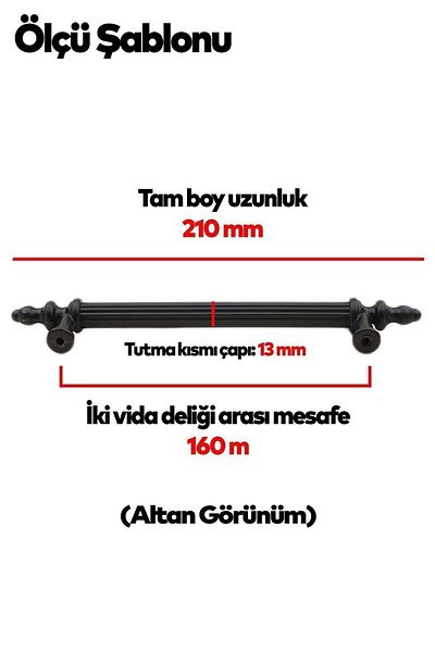 Badem10 (PLASTIC HARD) Polavit 160 Mm Mobilier Negru Bucătărie Sertar Dulap Mâner Dulap Mâner Mâner 10 buc