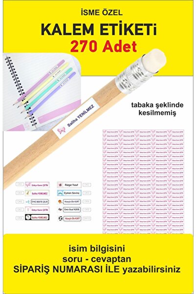 DicleXStore Isimli Okul Kalem Etiketi Kalem Sticker Seti 270 Adet