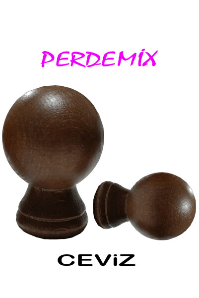 PERDE Mix Ahşap Rustik Top Başlık 2 ADET