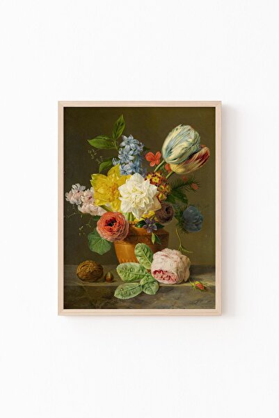 epiqart Çiçekler - Ahşap Desenli Çerçeve