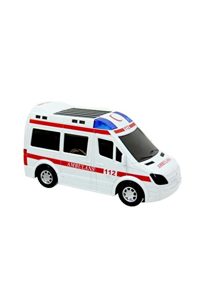 Tıfıl Toys Işıklı Sesli Pilli Beyaz Ambulans Arabası 112
