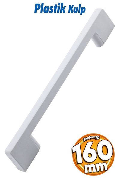 Badem10 Pod de mobilier din plastic dur alb de 160 mm - dulap sertar de bucătărie și mâner de acoperire