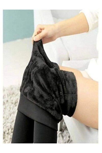 Form Angel Γυναικείο μαύρο βελούδινο θερμικό κολάν με ψηλή μέση