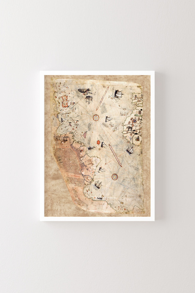 epiqart Piri Reis World Map - White Frame