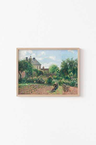 Artist's Garden in Eragny - Camille Pissarro - Wooden Patterned Frame