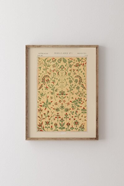 epiqart Vintage Desen Çizimi - Ahşap Desenli Çerçeve