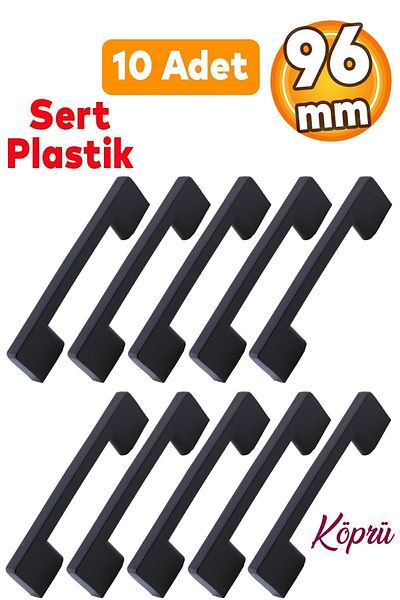 Badem10 Pod pentru mobilier din plastic dur negru - 96 mm, 10 buc. mânere dulap dulap sertar bucătărie