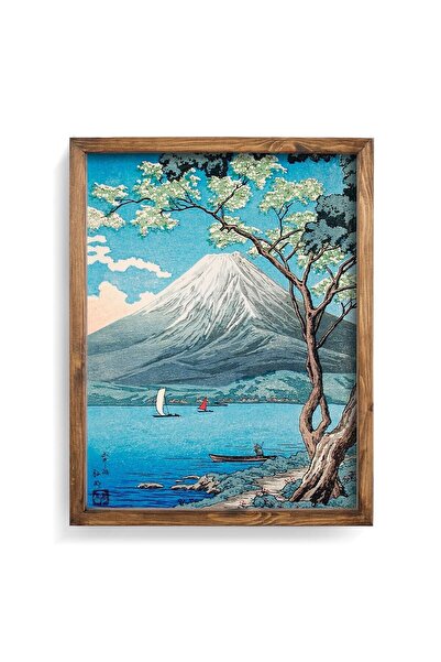 epiqart Yamanaka Gölü - Hiroaki Takahashi - Ahşap Desenli Çerçeve
