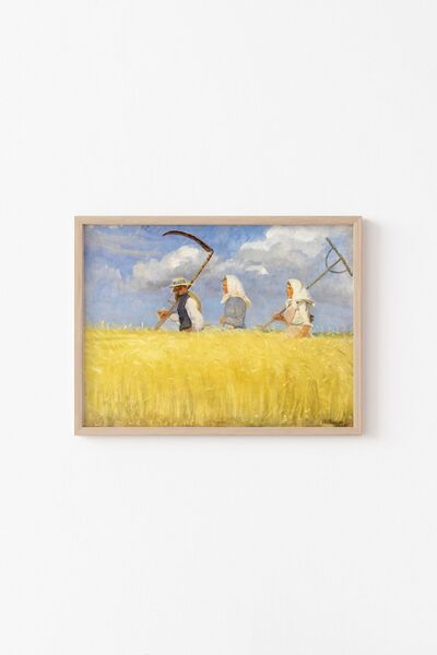 epiqart Çiftçiler - Ahşap Desenli Çerçeve