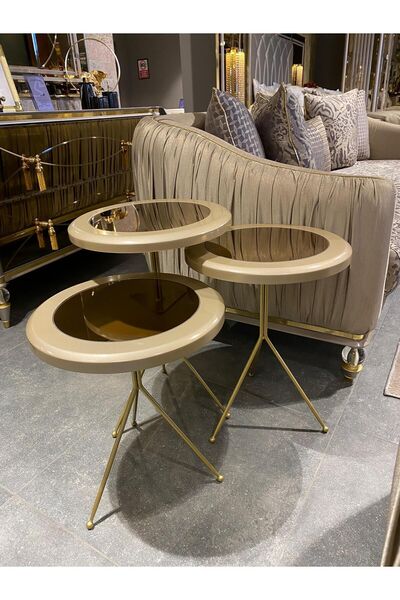 Avem Design MOSSO %100 Ahşap 1. Sınıf 3'lü Zigon Sehpa