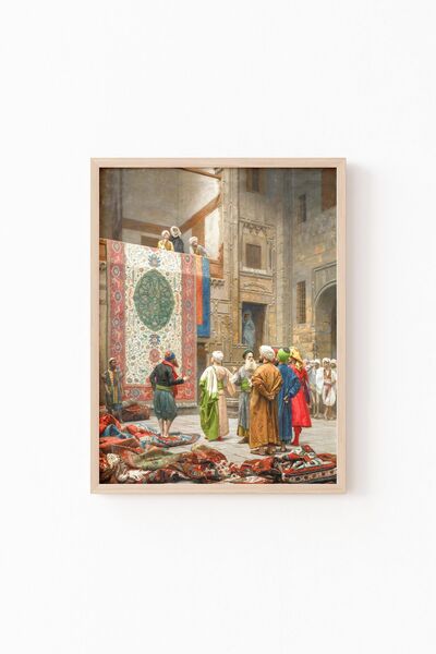 epiqart Halı Tüccarı - Jean Leon Gerome - Ahşap Desenli Çerçeve