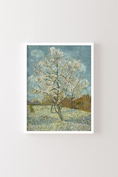epiqart Ροζ Ροδάκινο Δέντρο - Βίνσεντ Βαν Γκογκ - Λευκό Πλαίσιο