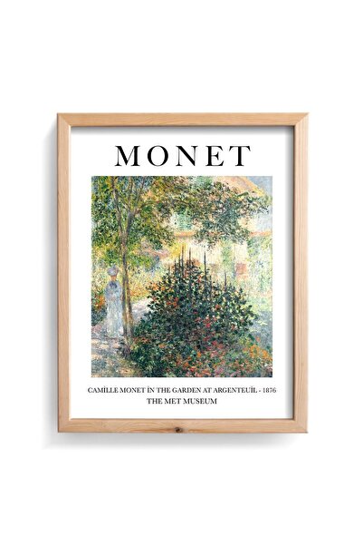 epiqart Camille Monet in the Garden at Argenteuil - Wood Patterned Frame