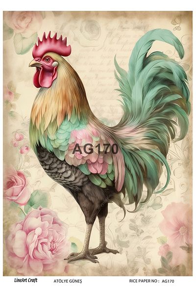 LİNEART Brass Patterned Lineart Decopage Paper - La-Ag170