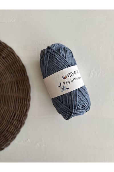 Filyarn Macrame Recycled Cotton Koton Cotton - Cotton Macrame Thread 200 gr - Denim Blue