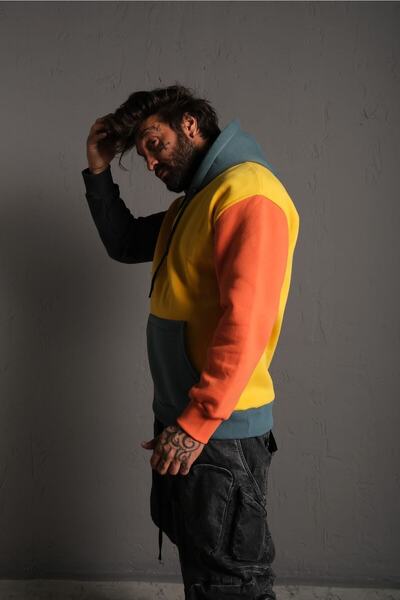 Sunlit Collections Kadın Erkek Unisex Renkli Kalın Içi Polarlı Oversize Sweatshirt