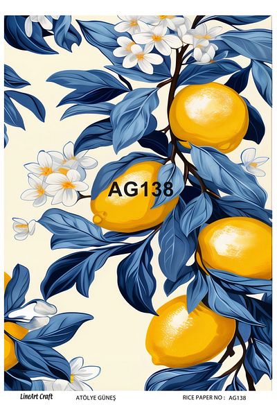 LİNEART Brass Patterned Lineart Decopage Paper - La-Ag138