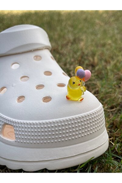 Crocs Karanlıkta Parlayan Balonlu Ördek Üç Boyutlu Terlik Süsü/Ördekli 3D Jib...